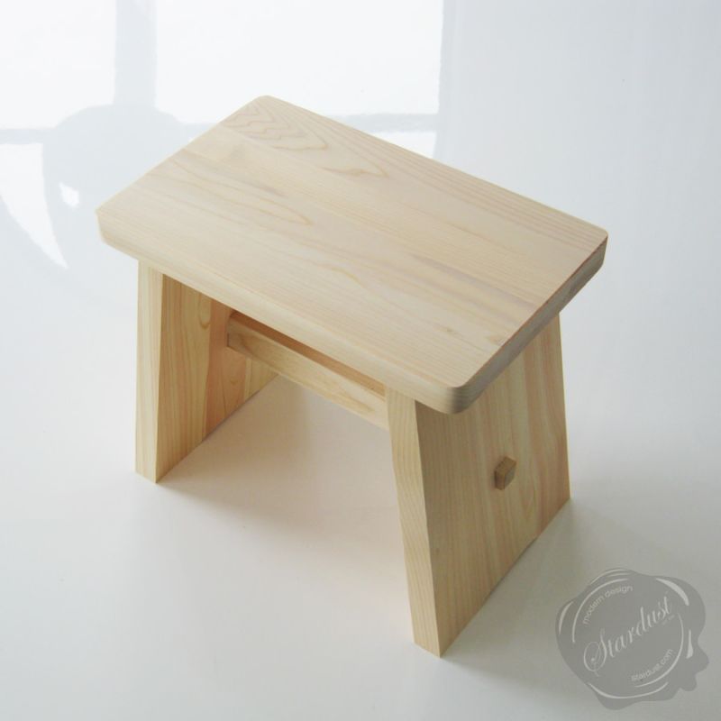 Japanese Wooden Bath Stool 'Osen Bath Stool' In Hinoki Wood - Asian