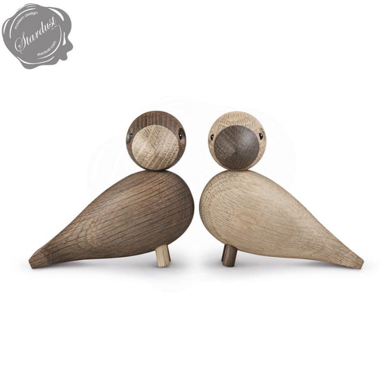 Lovebirds Wooden Danish Bird Sculptures by Kay Bojesen