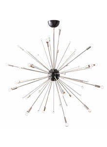 Mid Century Modern 42-inch Sputnik Light Fixture - Black/Steel