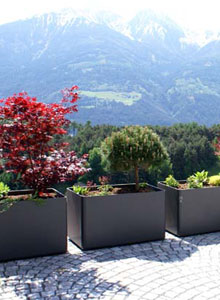 Modern Outdoor Planters: Rectangular Tall Planter Pot 24" h