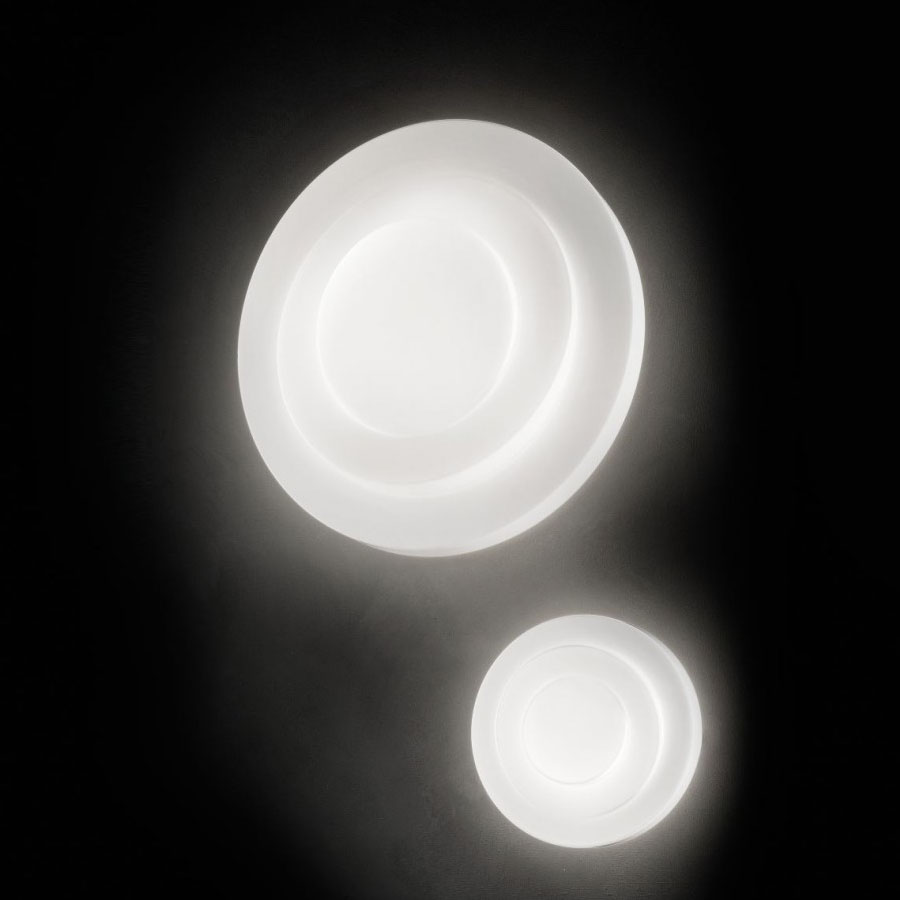 Leucos Round Murano N Glass Ceiling Light Fixture White