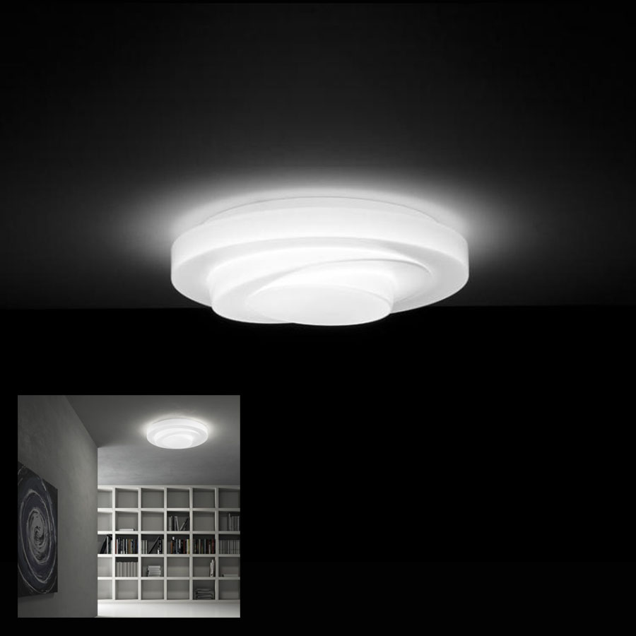 Leucos Round Murano N Gl Ceiling Light Fixture White Leucos Round Murano N Gl Ceiling Light Fixture White