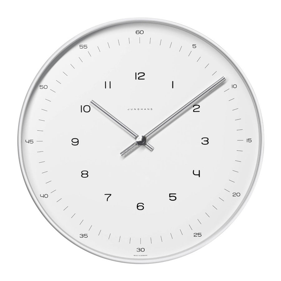 Max Bill White Wall Clock With Numbers (open Box) Floor Sample - Max Bill White Wall Clock max bill white wall clock with numbers (open box) floor sample - max bill white wall clock