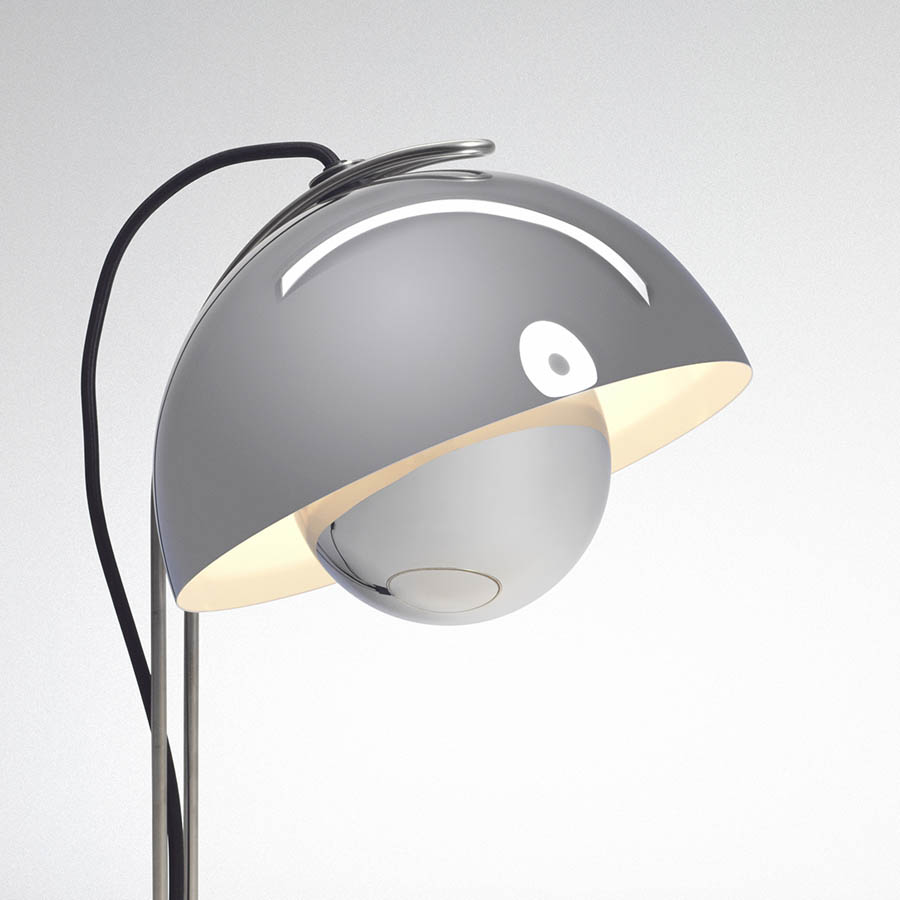Panton Flowerpot Table Lamp Vp4 Chrome