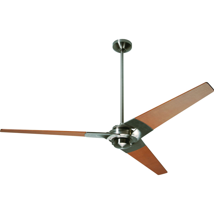 Torsion Ceiling Fan Nickel Dark Wood Blades Optional Light Kit Torsion Ceiling Fan