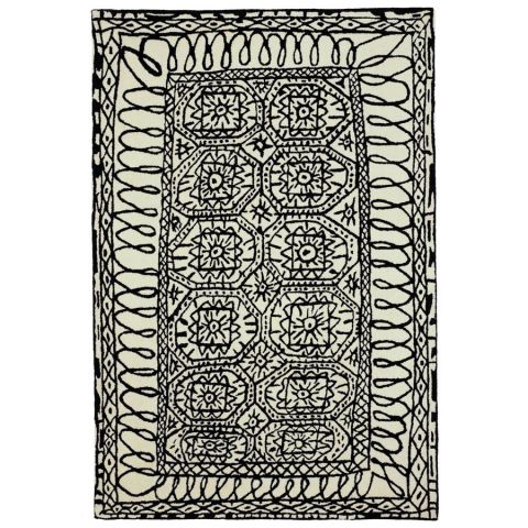 Nanimarquina Estambul Contemporary Black and White Area Rug in Wool