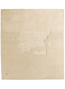 Nanimarquina Gravitacion Cream-Colored Abstract Art Rug by Eduardo Chillida