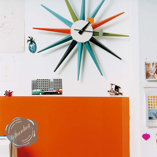Vitra Nelson Sunburst Wall Clock Multi Color by George