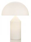 Atollo Modern White Glass Table Lamp by Oluce, Round Shade