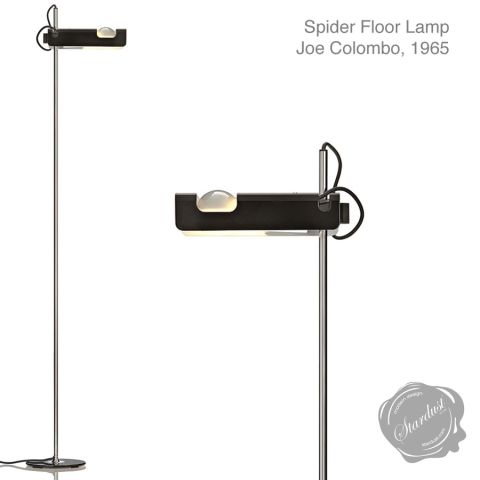 Spider 3319 55-in Modern Reading Floor Lamp - Oluce - White/Black