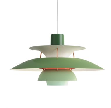 Louis Poulsen Green PH5 Pendant Light by Poul Henningsen