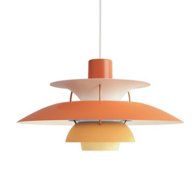 Louis Poulsen Orange PH5 Pendant Light by Poul Henningsen
