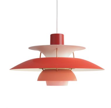 Louis Poulsen Red PH5 Pendant Light by Poul Henningsen