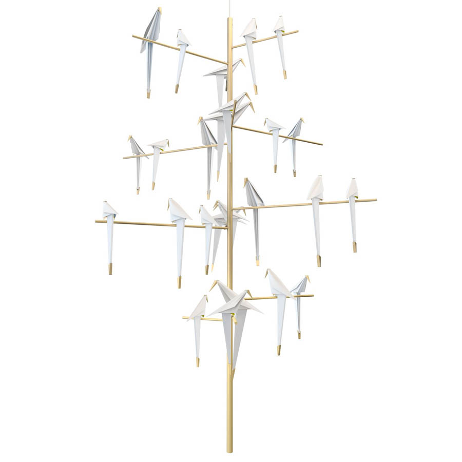 Tree Perch Light Chandelier W 25 Birds Moooi
