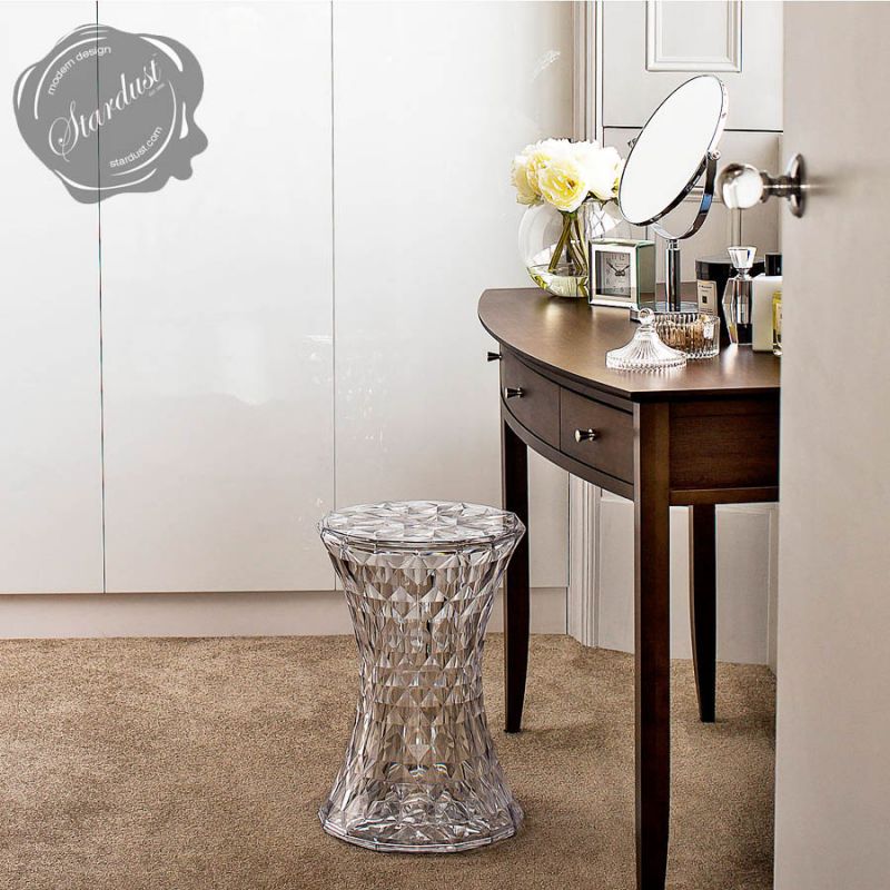 Kartell STONE Modern Acrylic Stool by Marcel Wanders Stardust Modern