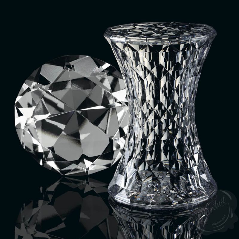 Kartell STONE Modern Acrylic Stool by Marcel Wanders Stardust Modern