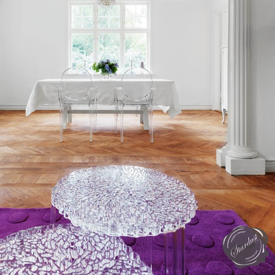 Kartell T-Table Crystal Height: 36 cm