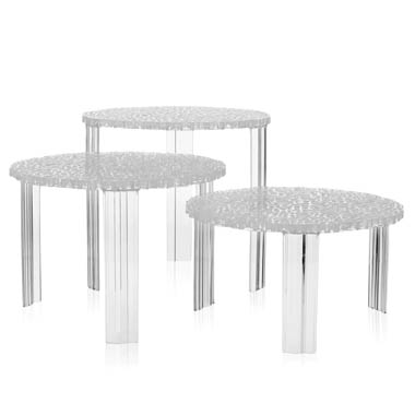 Kartell T-Table Modern Round Coffee/End Table by Patricia Urquiola