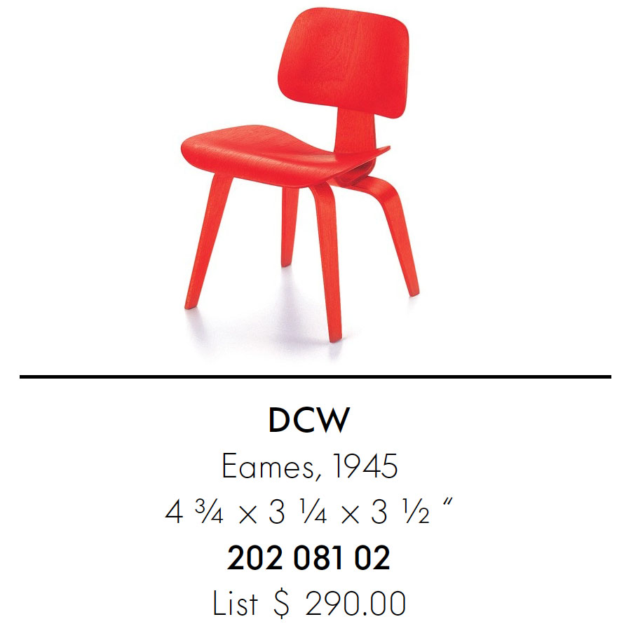 Vitra Miniature DCW Chair by Charles and Ray Eames Stardust