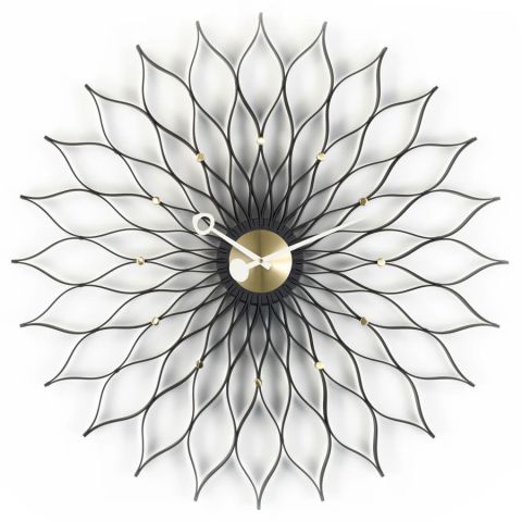 Vitra Nelson Sunflower Wall Clock by George Nelson - Black Birch