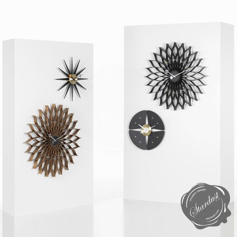 Vitra Nelson Sunflower Wall Clock by George Nelson - Black Birch