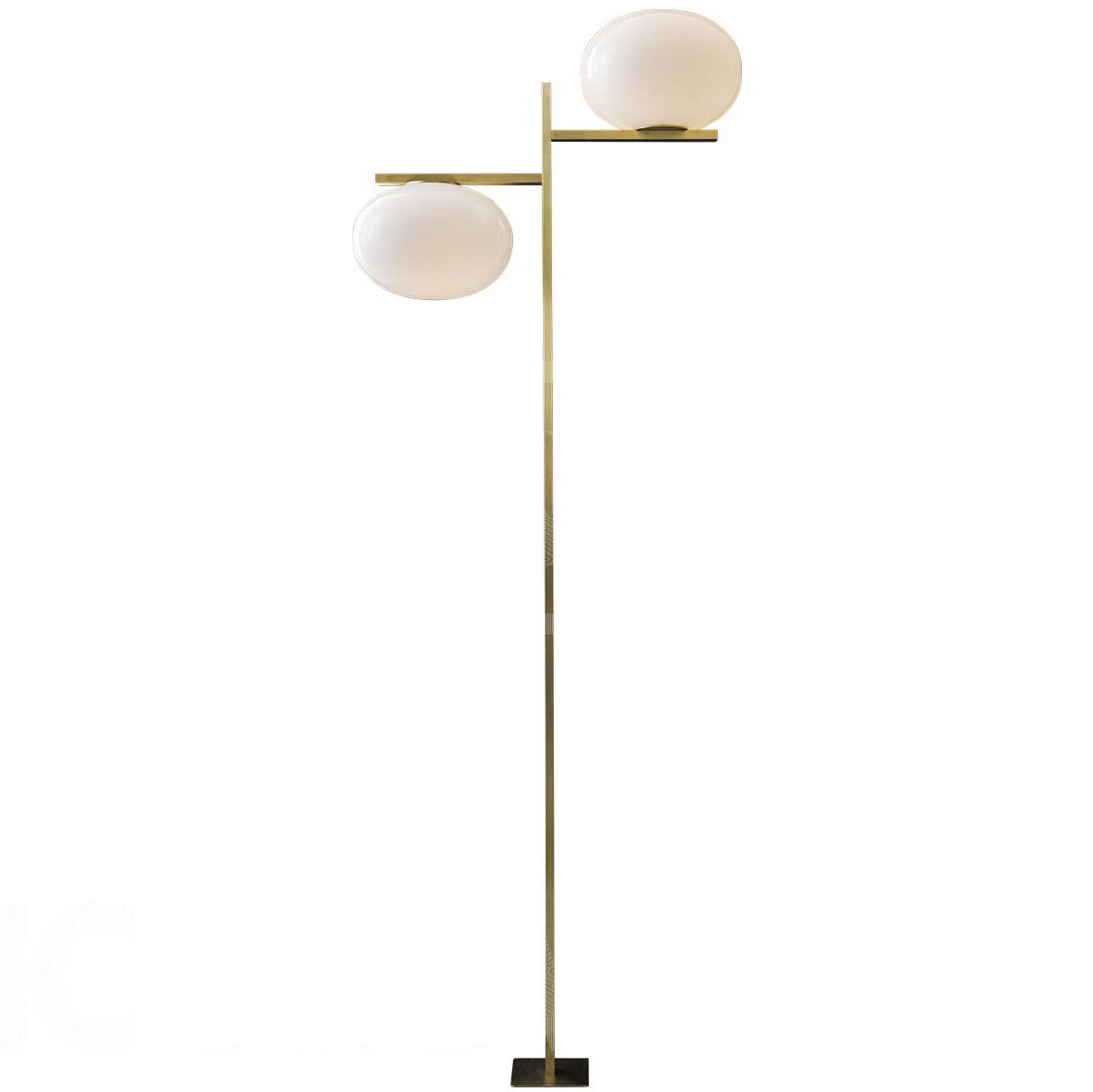 Alba Floor Lamp Stardust Alba 67 7 In Double Globe Glass Brass Floor Lamp By Oluce