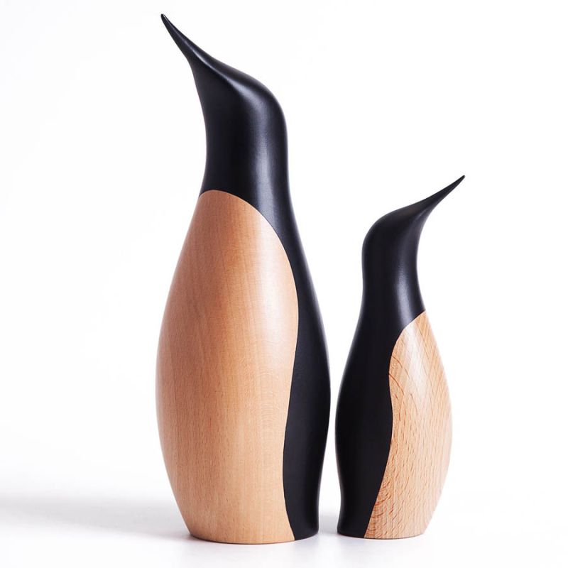 Architectmade Penguin Wood Figurine by Hans Bunde Stardust Modern
