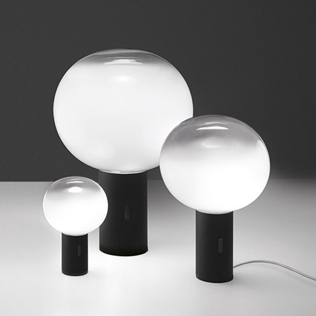 Laa Modern Led Table Lamp With Round Murano Glass Shade By Artemide Laa Modern Led Table Lamp With Round Murano Glass Shade