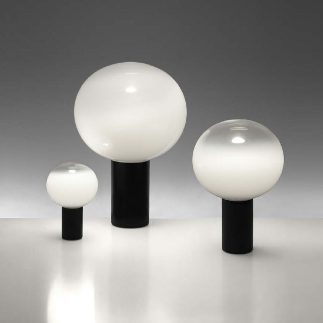Laa Modern Led Table Lamp With Round Murano Glass Shade By Artemide Laa Modern Led Table Lamp With Round Murano Glass Shade