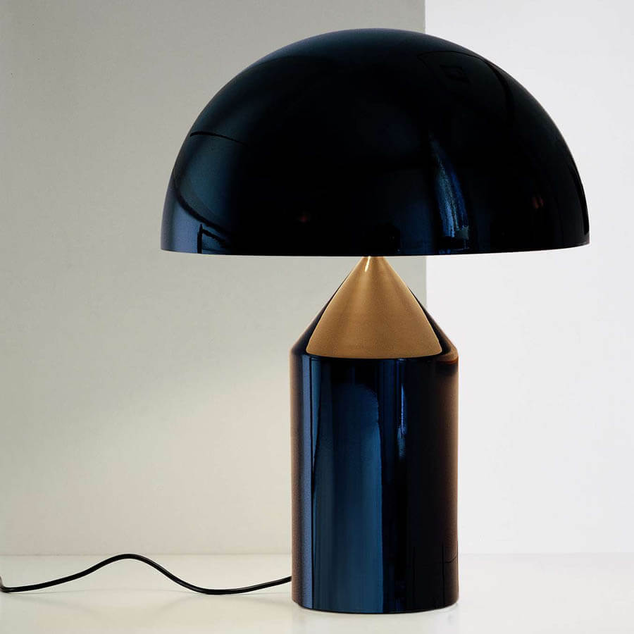 black metal table lamp