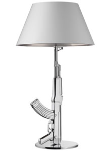 Chrome Plated Flos Table Gun Lamp W White Silver Shade Stardust Chrome Plated Flos Table Gun Lamp W White Silver Shade