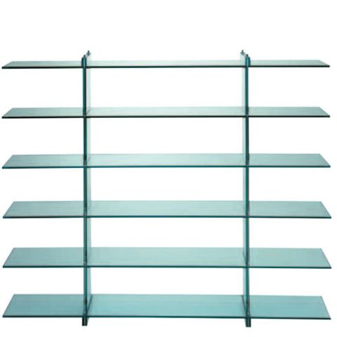 FontanaArte 2757/6 Teso Glass Book Case by Renzo Piano