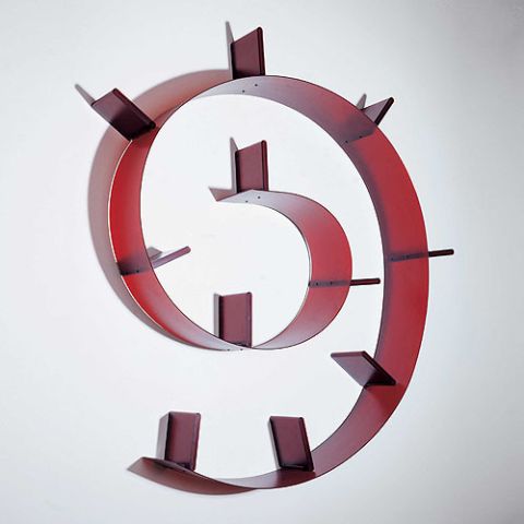 Kartell Contemporary Modern Book Worm Wall Mount Book Shelf by Ron Arad