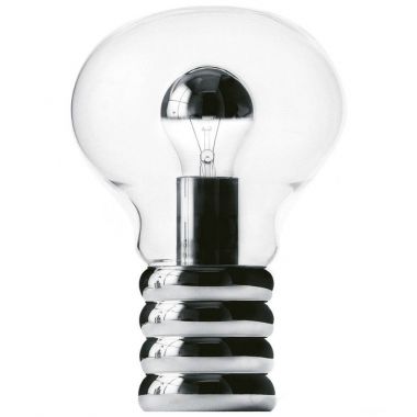 Bulb® 11.8-in Clear Glass w/Steel Table Lamp by Ingo Maurer