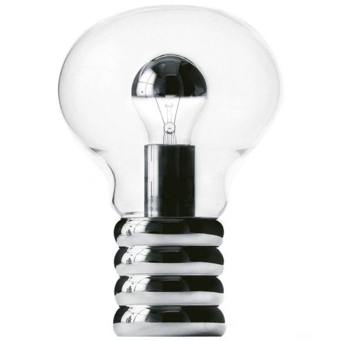 Bulb 11.8-in Clear Glass w/Steel Table Lamp by Ingo Maurer