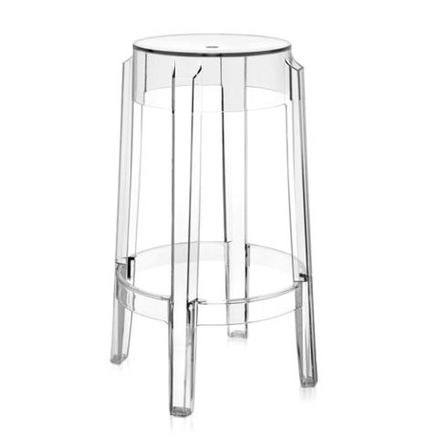 Charles Ghost Modern Bar Stool by Kartell - Clear Acrylic
