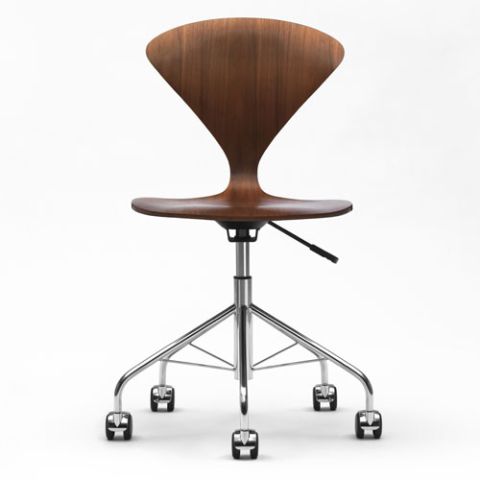 Norman Cherner Office Task Chair Swivel Base Classic Walnut Seat