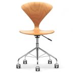 Norman Cherner Office Task Chair Swivel Base Natural Beech Seat