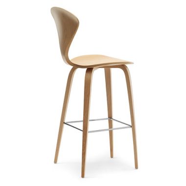 Norman Cherner Counter Bar Stool Wooden Base in Natural Beech