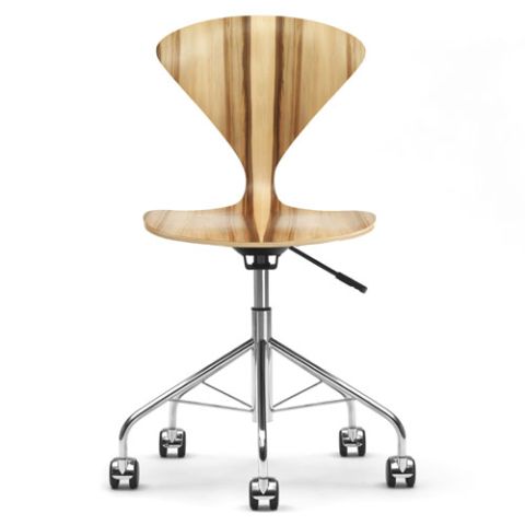 Norman Cherner Office Task Chair Swivel Base Red Gum Seat