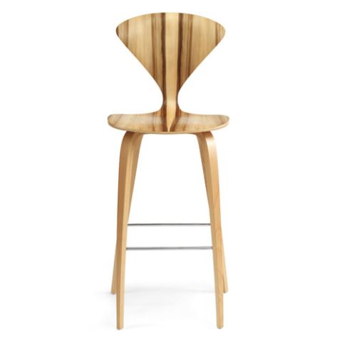 Norman Cherner Counter Bar Stool Wooden Base in Red Gum