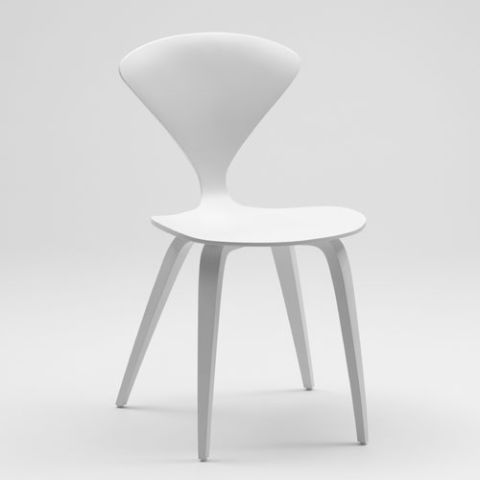 Norman Cherner Side Chair in White Lacquer