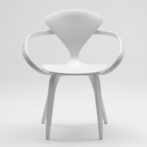 Norman Cherner Armchair in White Lacquer