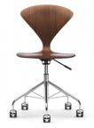 Norman Cherner Office Task Chair Swivel Base Classic Walnut Seat