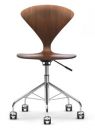 Norman Cherner Office Task Chair Swivel Base Classic Walnut Seat