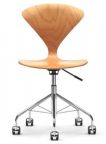 Norman Cherner Office Task Chair Swivel Base Natural Beech Seat