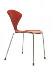 Norman Cherner Stacking Side Chair Chrome Base Stella Orange Seat