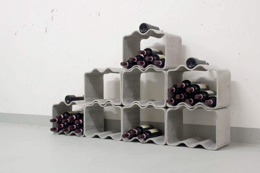 Concrete wine top rack