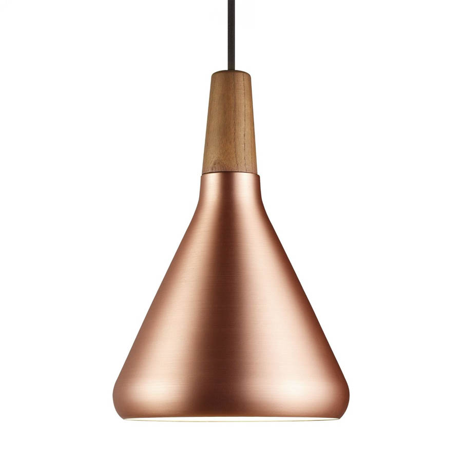 Modern Walnut Copper Hanging Pendant Light Stardust