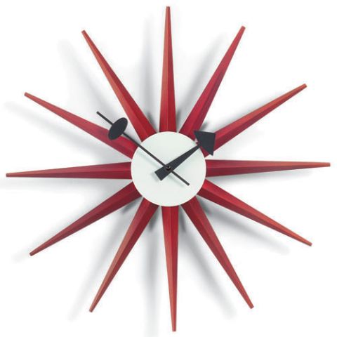Vitra Nelson Red Sunburst Wall Clock by George Nelson